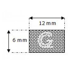 Rechthoekig mosrubber snoer | 6 x 12 mm | rol 100 meter